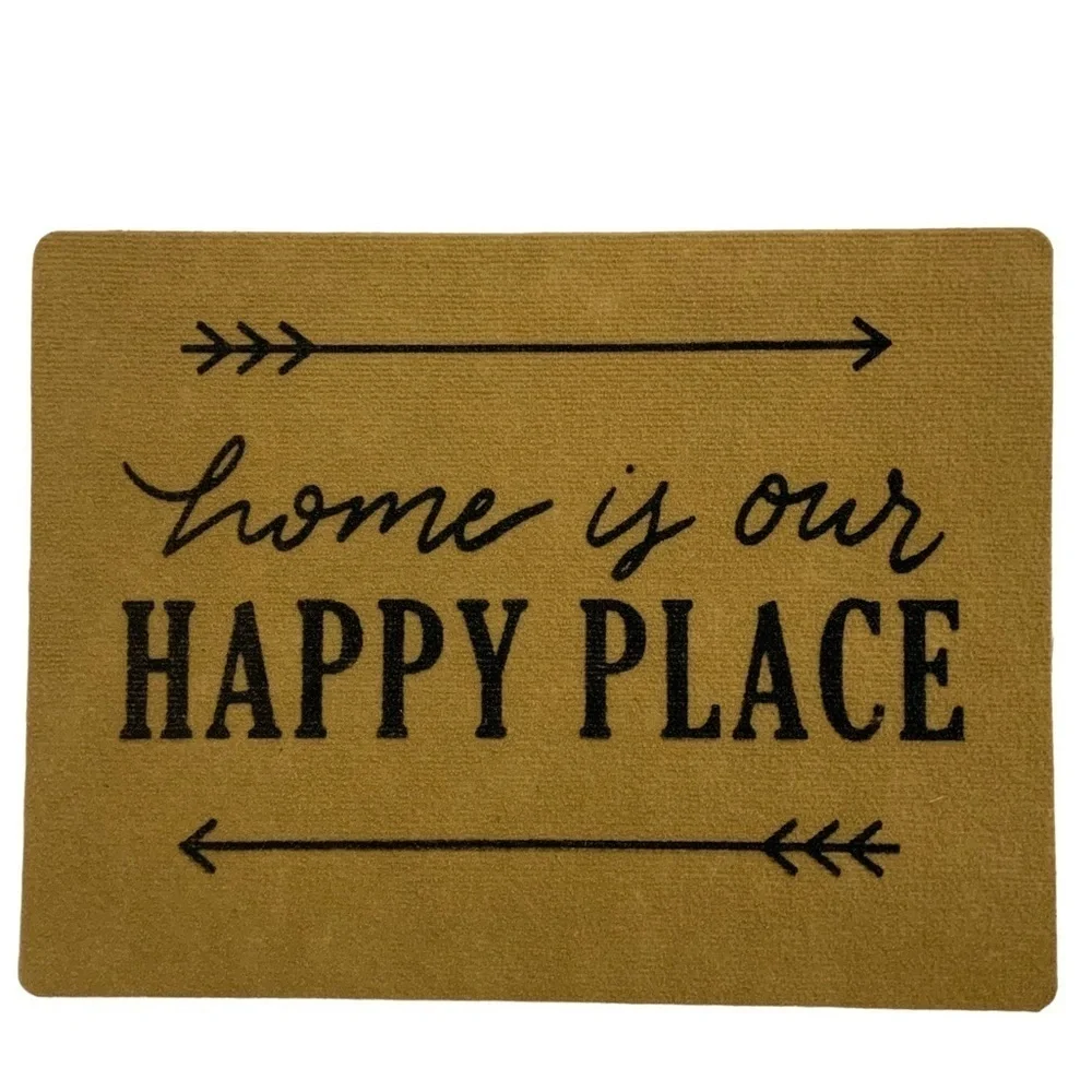 Mohawk Indoor Outdoor Doormat Happy Place Arrow Rectangle Neutral Brown 18X24 in